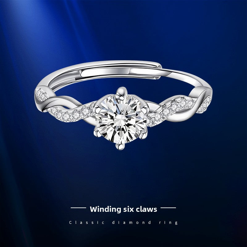 Adjustable Engagement Ring - Cubic Zirconia Promise Ring - Cherished Harbor Gifts