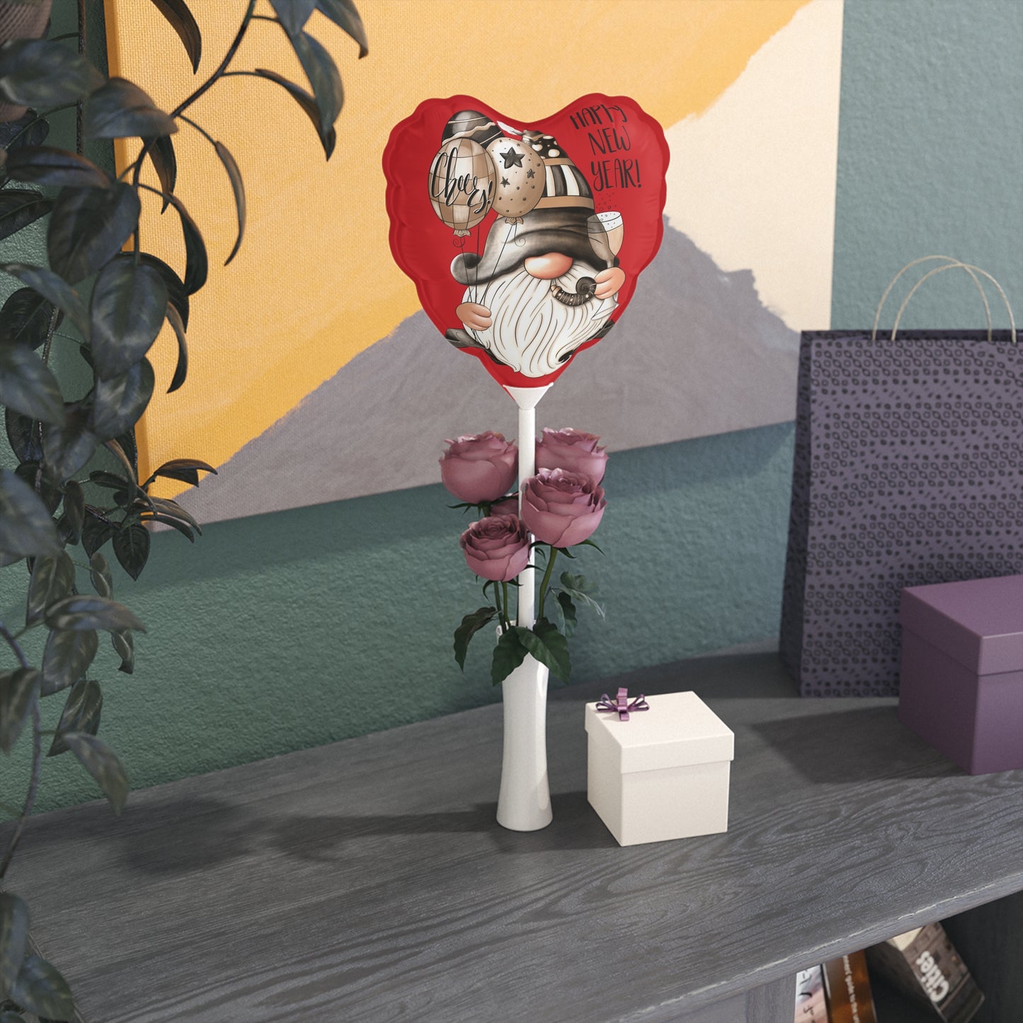 New Year Gnome Balloon - 6-Inch Mylar Party Decoration - Cherished Harbor Gifts