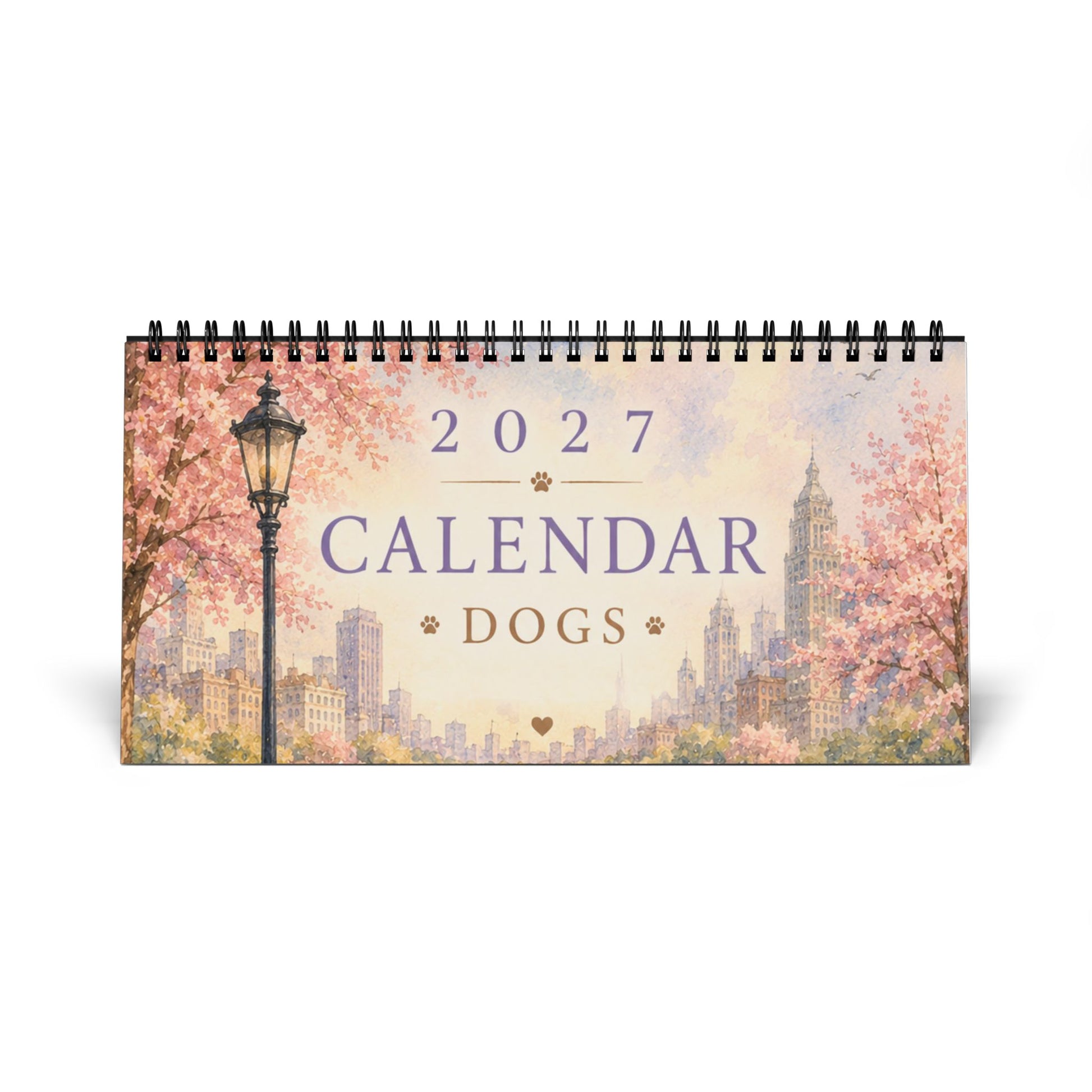 Dog Calendar 2027 - Spiral Bound Monthly Desk Planner - Cherished Harbor Gifts