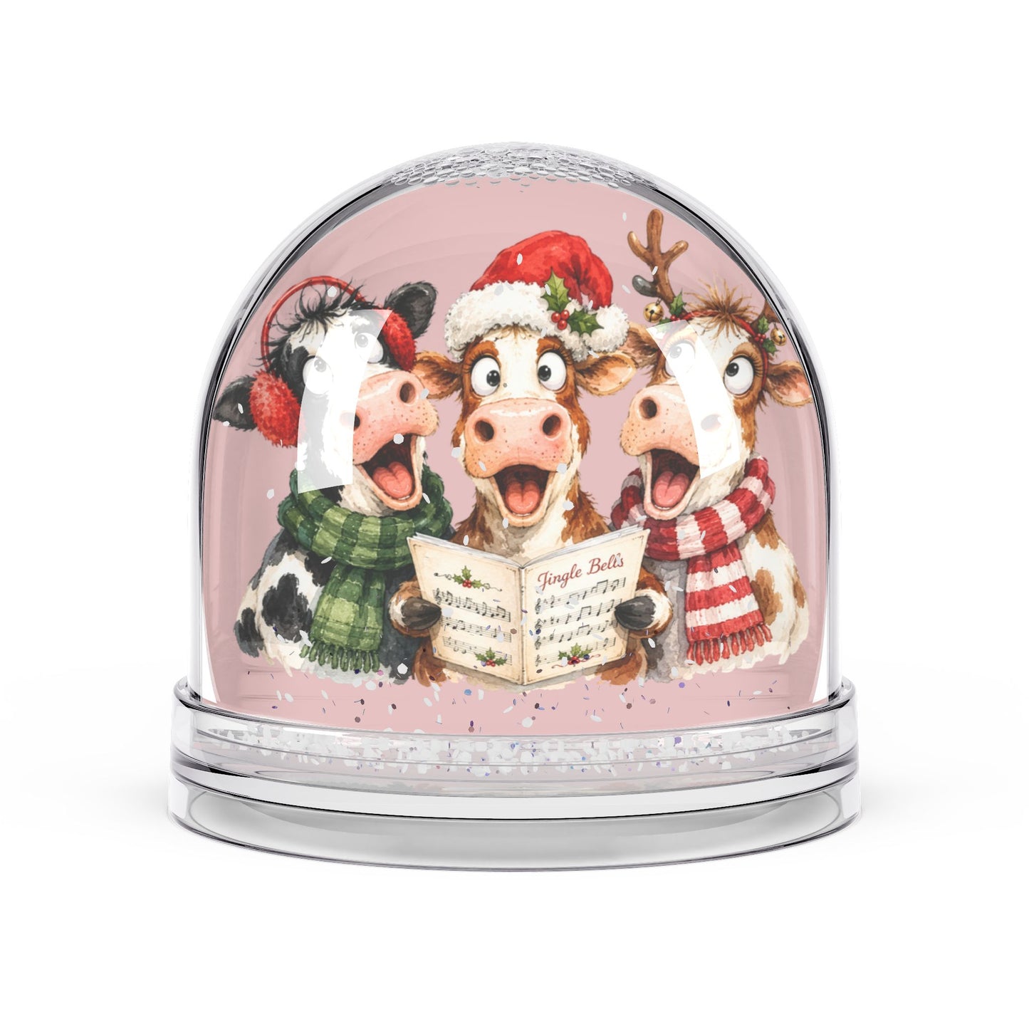 Singing Cow Holiday Decoration Snow Globe for Christmas - Cherished Harbor Gifts
