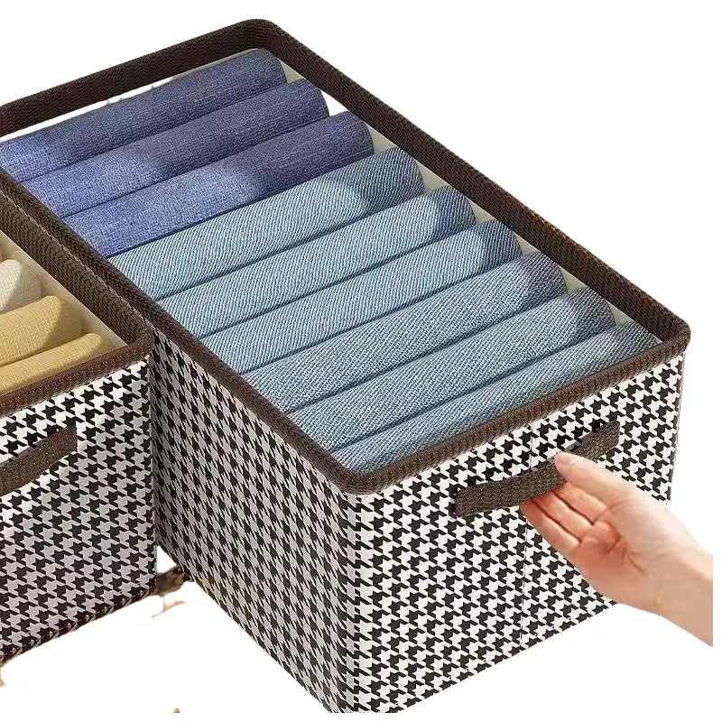 Foldable Houndstooth Pants Storage Box