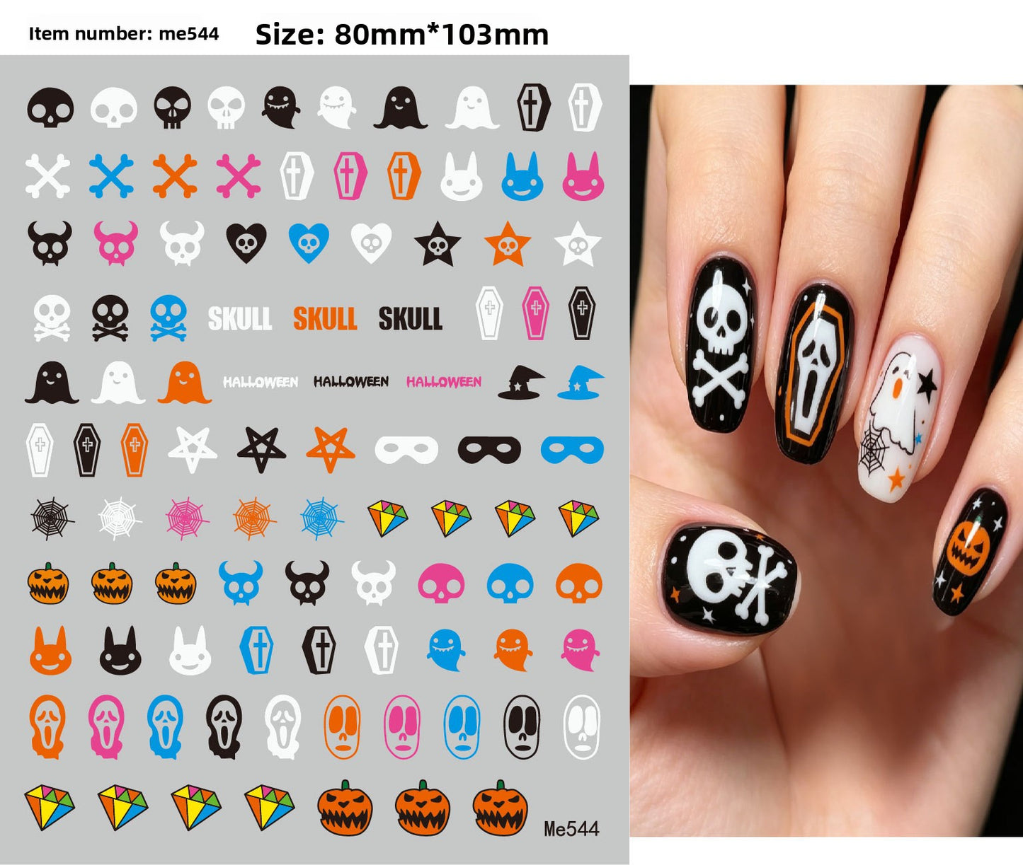 Halloween Nail Art Stickers for Spooky DIY Nail Designs - Cherished Harbor Gifts