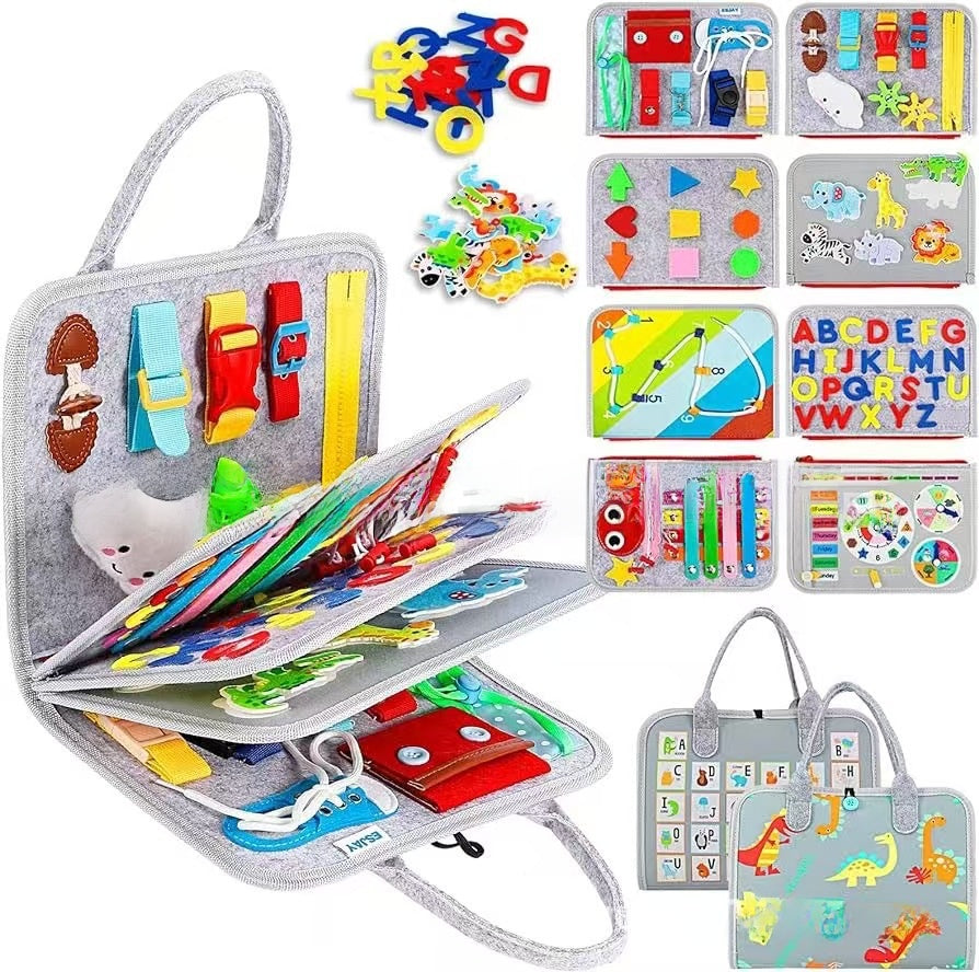 Montessori Sensory Activity Board for Toddler Learning Fun - Cherished Harbor Gifts
