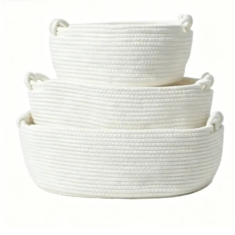 Personalized Cotton Rope Toy & Book Storage Basket | Custom Name Oval Gift Basket by TED