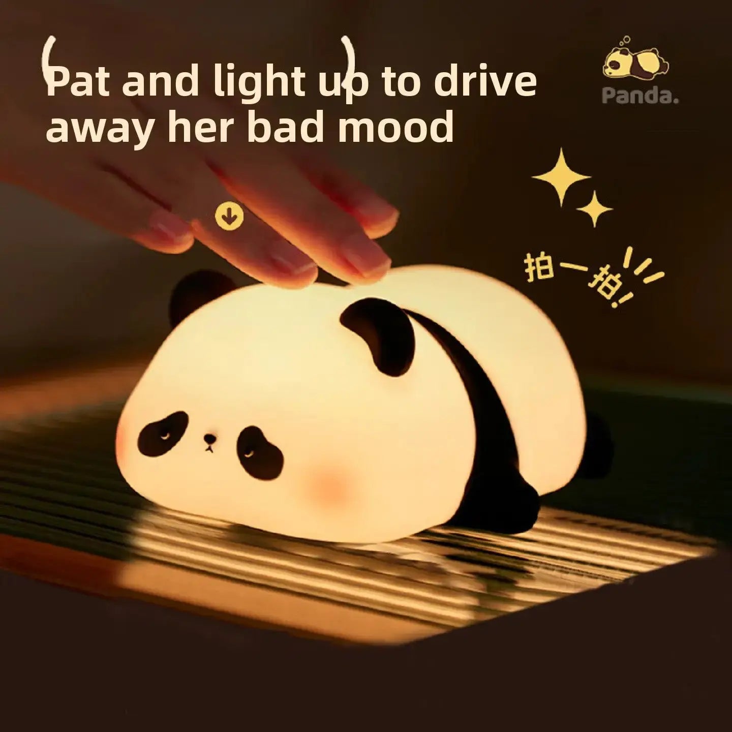 Cute Panda LED Night Light | Touch-Control USB Bedside Lamp by TED