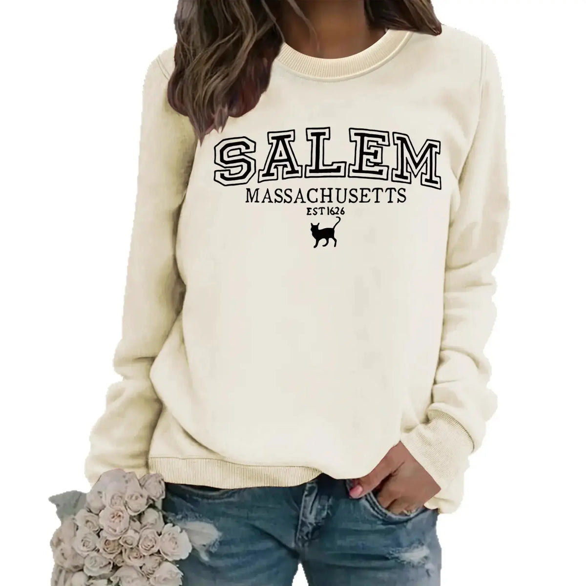 Stylish Halloween Cat Sweatshirt for Cat Lovers by EPR