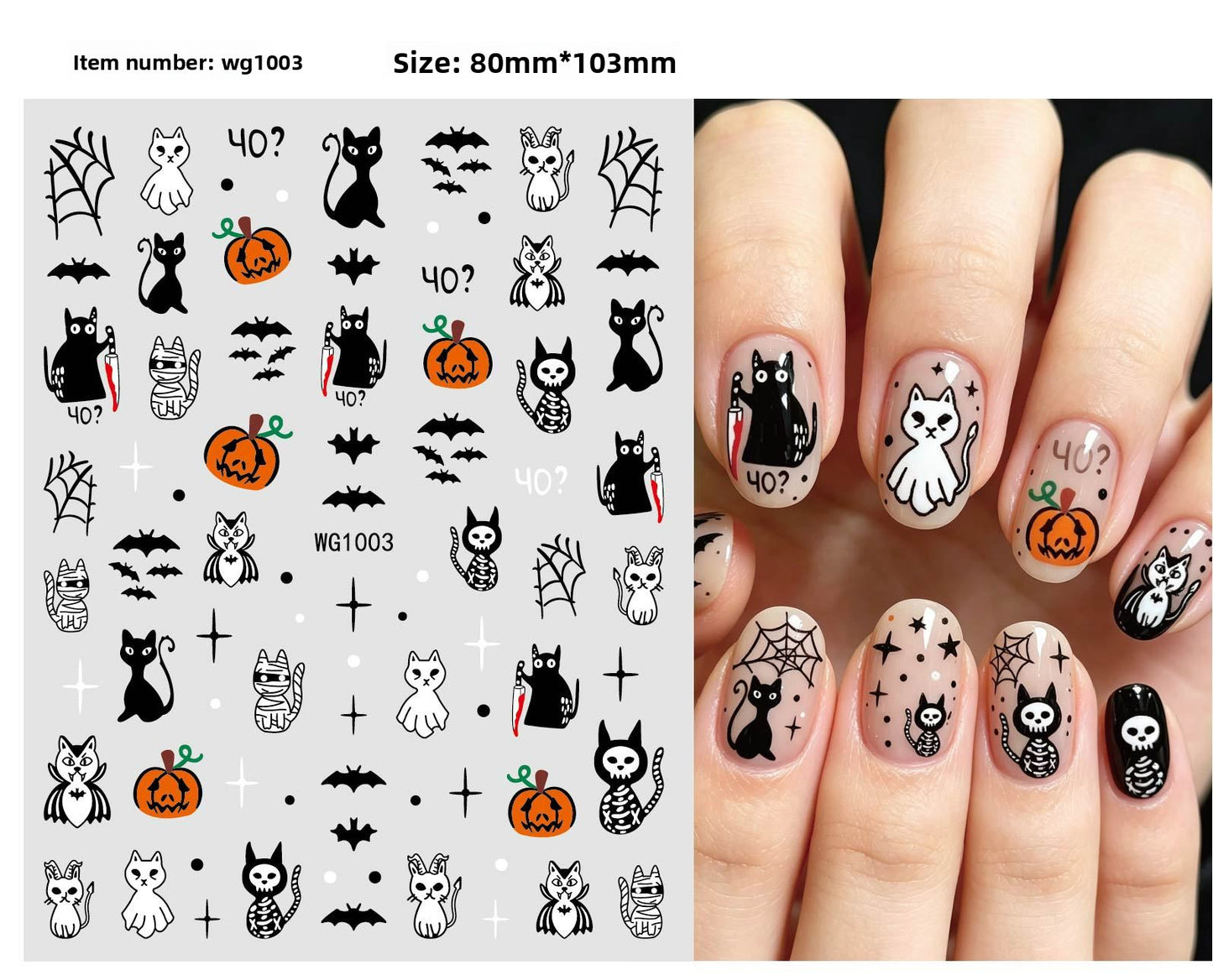 Halloween Nail Art Stickers for Spooky DIY Nail Designs - Cherished Harbor Gifts