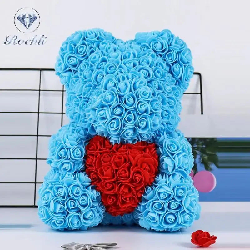 Heart hugging rose bear simulation bouquet as a birthday gift for teddy bears by eprolo