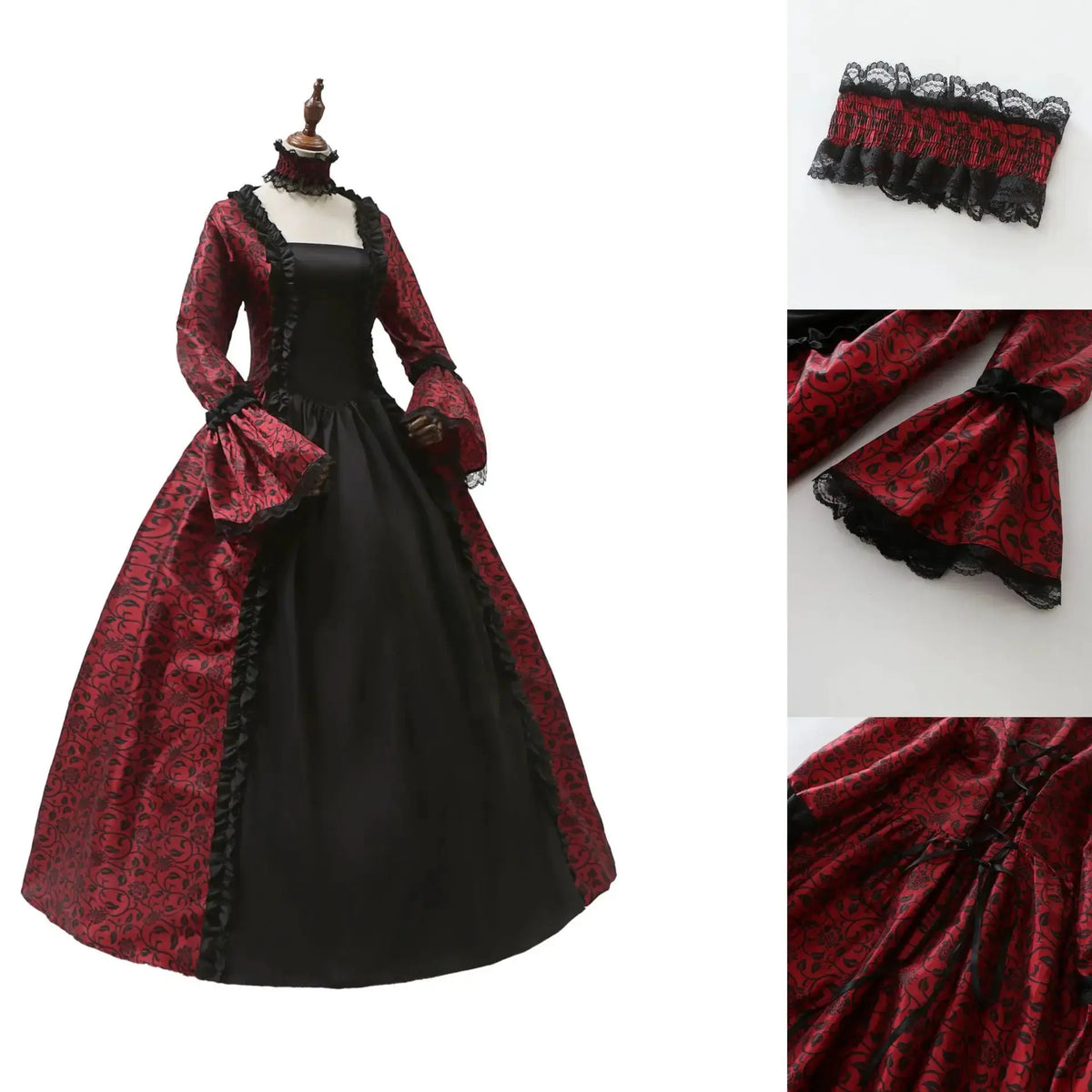 Gothic Halloween Costume Women - Victorian Long Dress Outfit by EPR