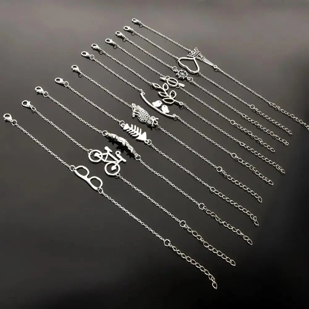 Simple Style Silver Plated Charm Bracelet Jewelry Gift Wedding Banquet by eprolo