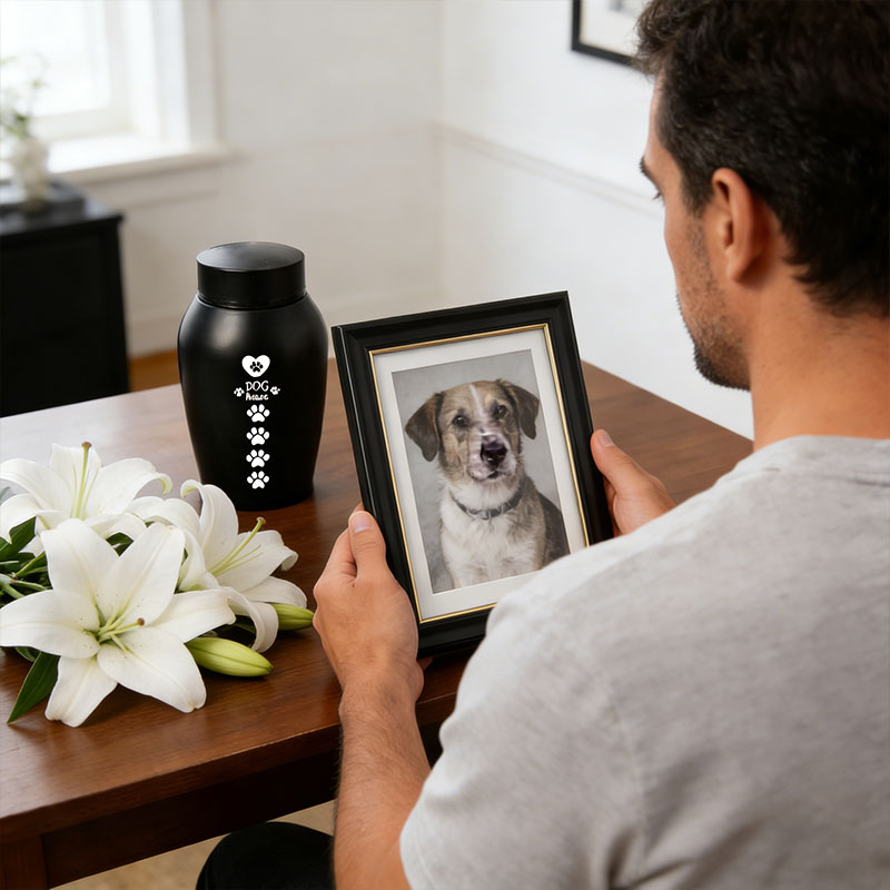 Stainless Steel Pet Urn for Small Pet Ashes - Cherished Harbor Gifts
