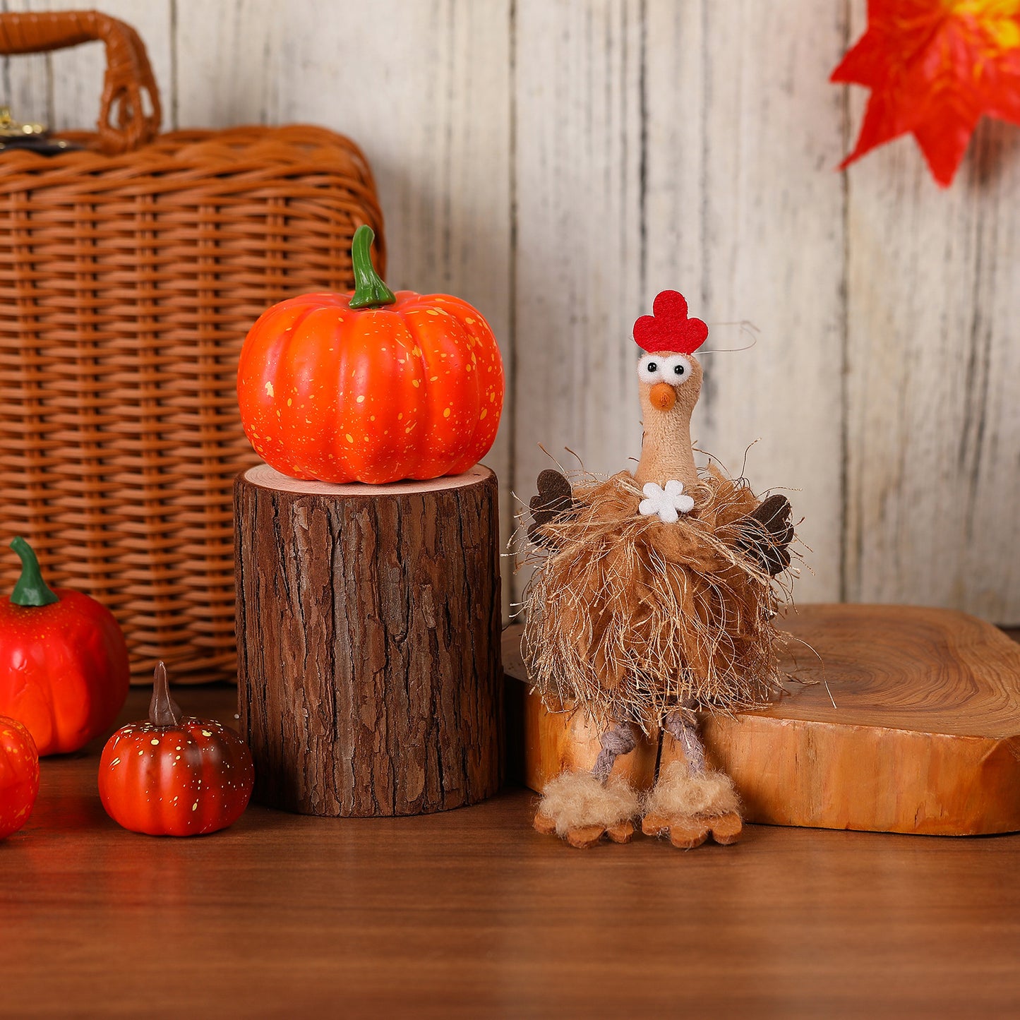 Handmade Thanksgiving Turkey Plush for Autumn Decor - Cherished Harbor Gifts