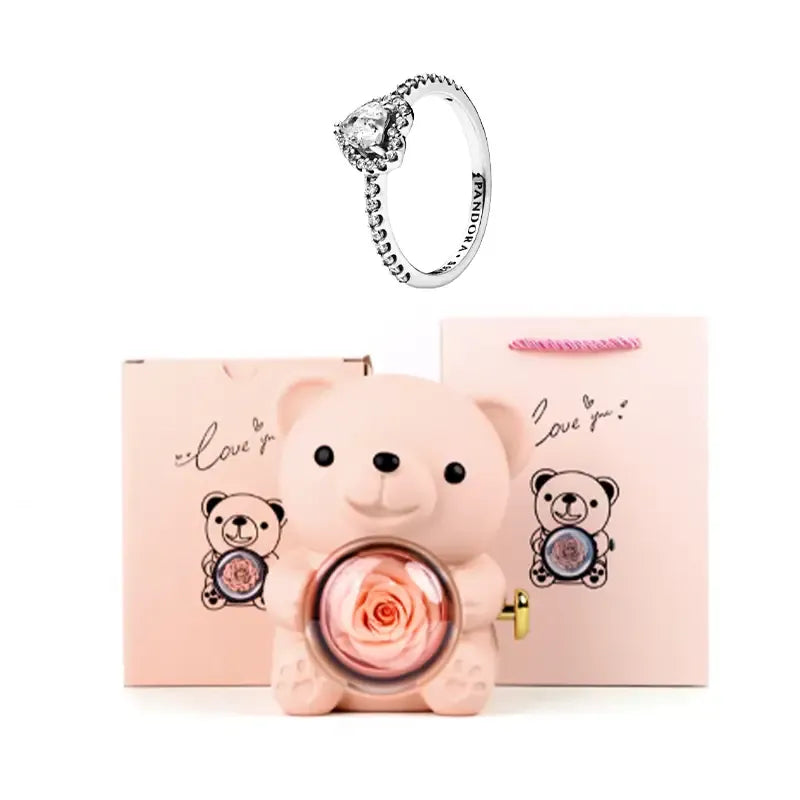 Romantic Teddy Bear Gift Jewelry Box with Necklace & Ring by EPR