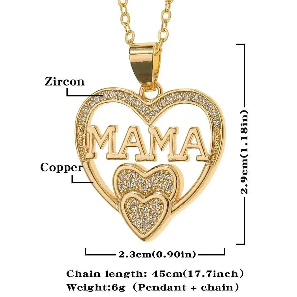 Heart-Shaped MAMA Necklace Gift for Mother's Day Jewelry by EPR