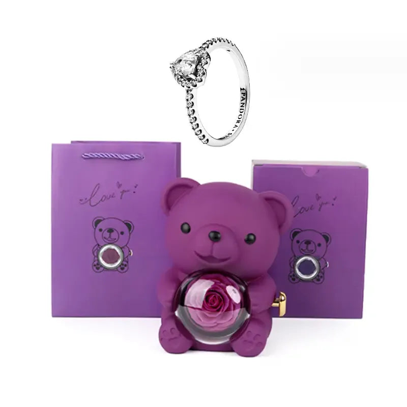 Romantic Teddy Bear Gift Jewelry Box with Necklace & Ring by EPR