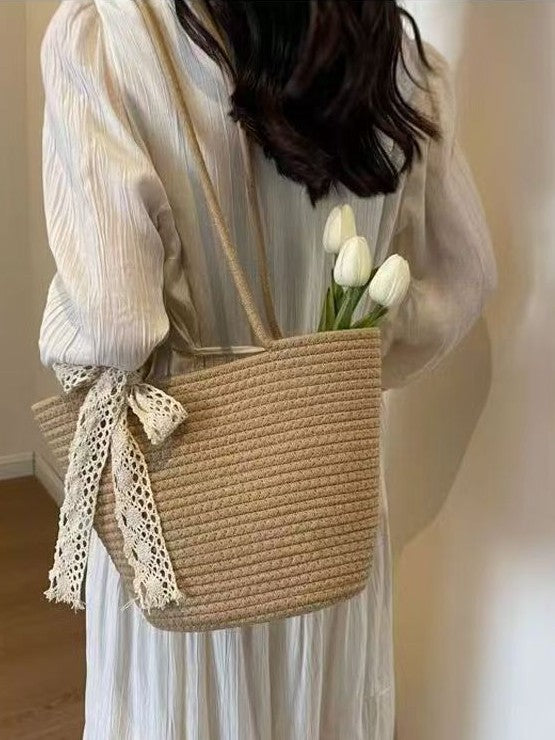 Extra Large Straw Tote for Beach and Everyday Use - Cherished Harbor Gifts