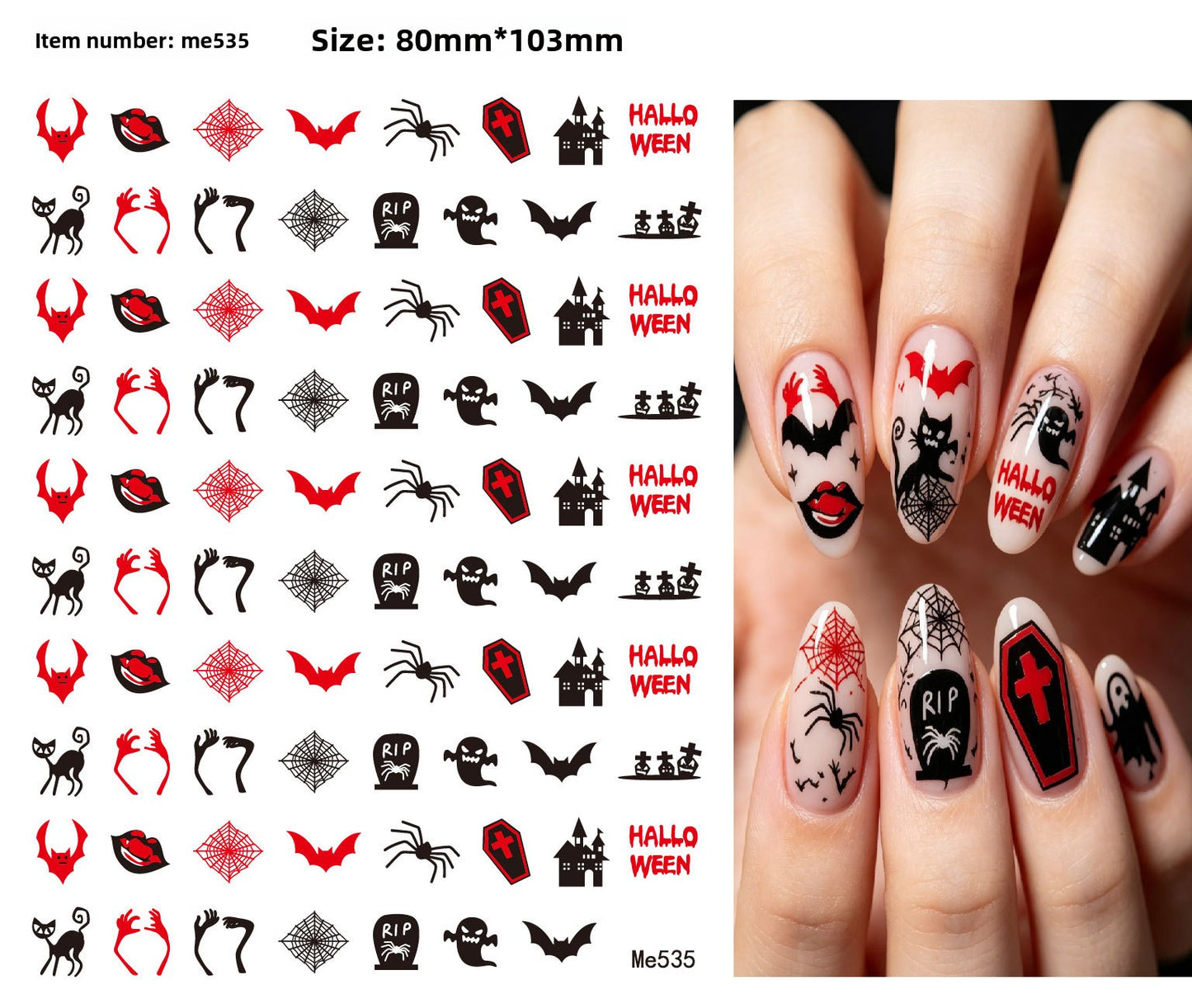 Halloween Nail Art Stickers for Spooky DIY Nail Designs - Cherished Harbor Gifts