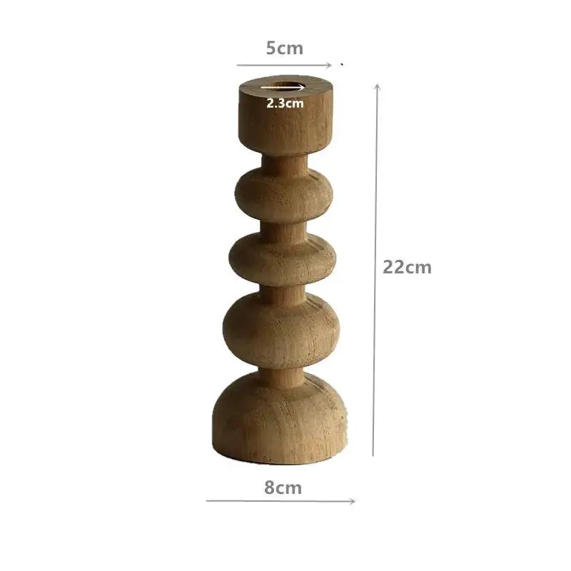 Handcrafted Wooden Candle Holder | Rustic Black Wood Home Decor with Optional Glass Dome by TED