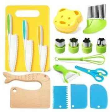 Kids Safe Toddler Kitchen Knife Set for Cooking Practice - Cherished Harbor Gifts