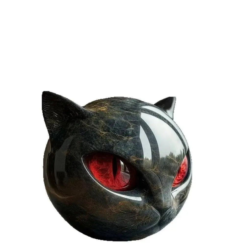 Black Cat Resin Figurine | Colorful Modern Cat Home Decor Sculpture by TED