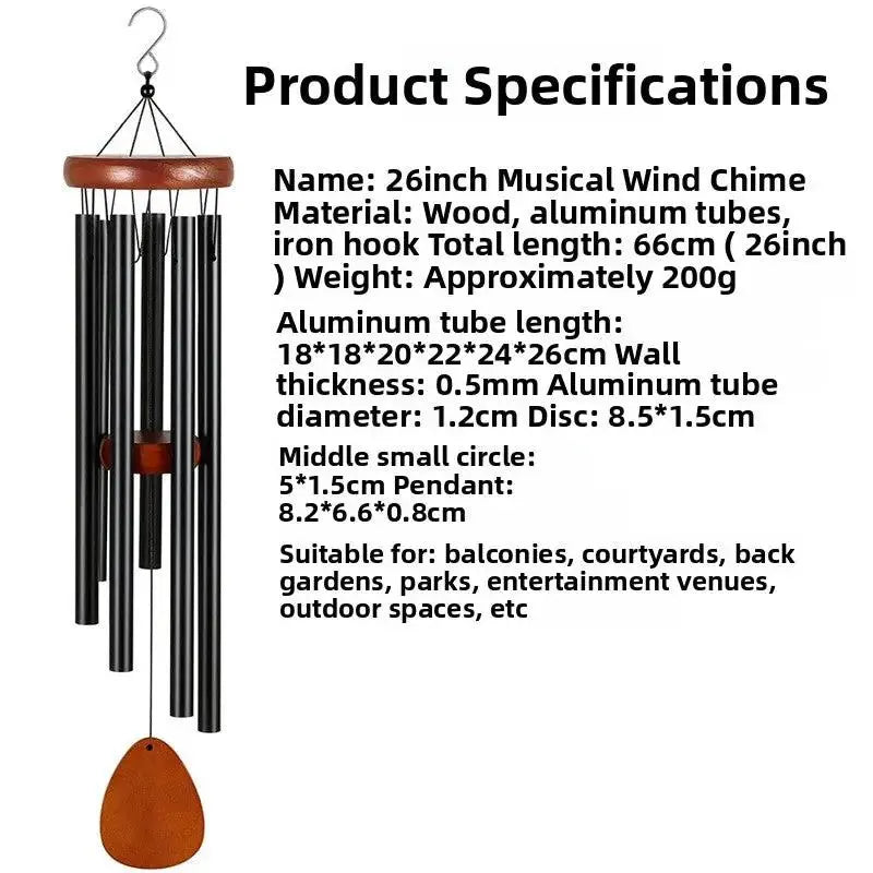 Metal Memorial Wind Chime | 26-50" Outdoor Garden Chimes by TED