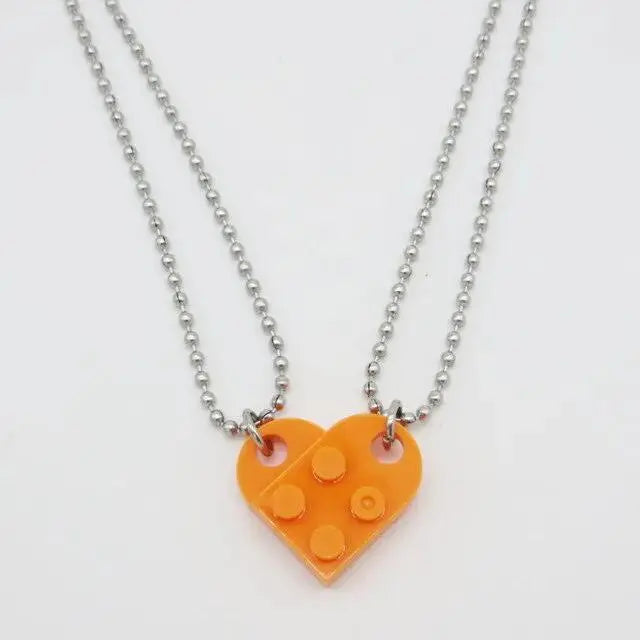 Couples Matching Necklaces - 2-Piece Heart Pendant Set by EPR