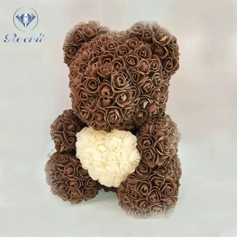 Heart hugging rose bear simulation bouquet as a birthday gift for teddy bears by eprolo