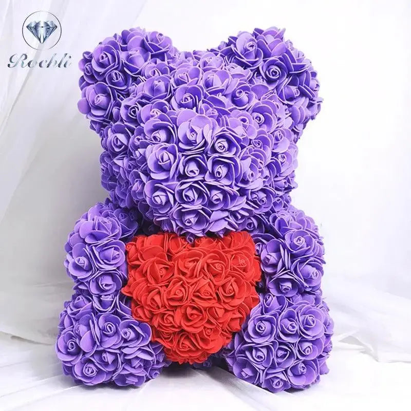 Heart hugging rose bear simulation bouquet as a birthday gift for teddy bears by eprolo