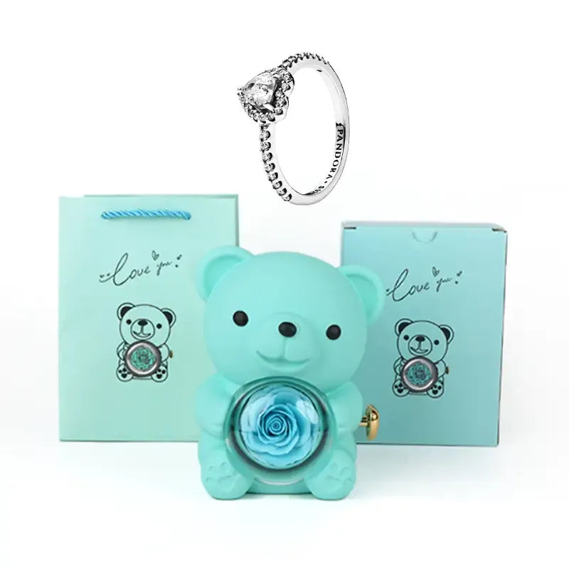 Romantic Teddy Bear Gift Jewelry Box with Necklace & Ring by EPR