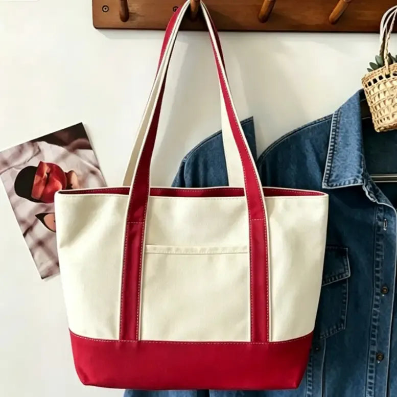 Personalized Embroidered Canvas Shoulder Bag | Custom Letter Crossbody Bag with Scarf by TED