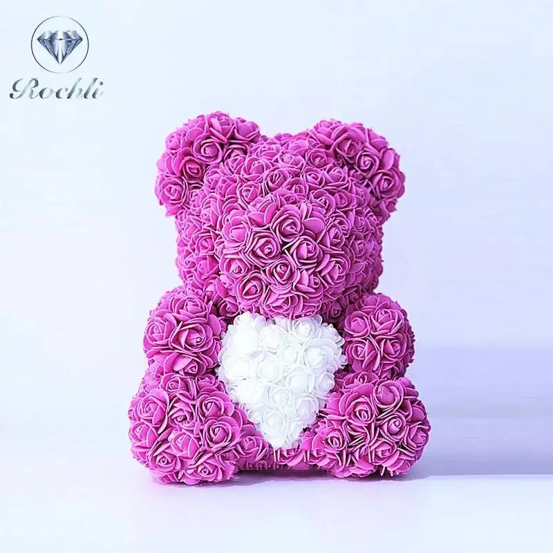 Heart hugging rose bear simulation bouquet as a birthday gift for teddy bears by eprolo