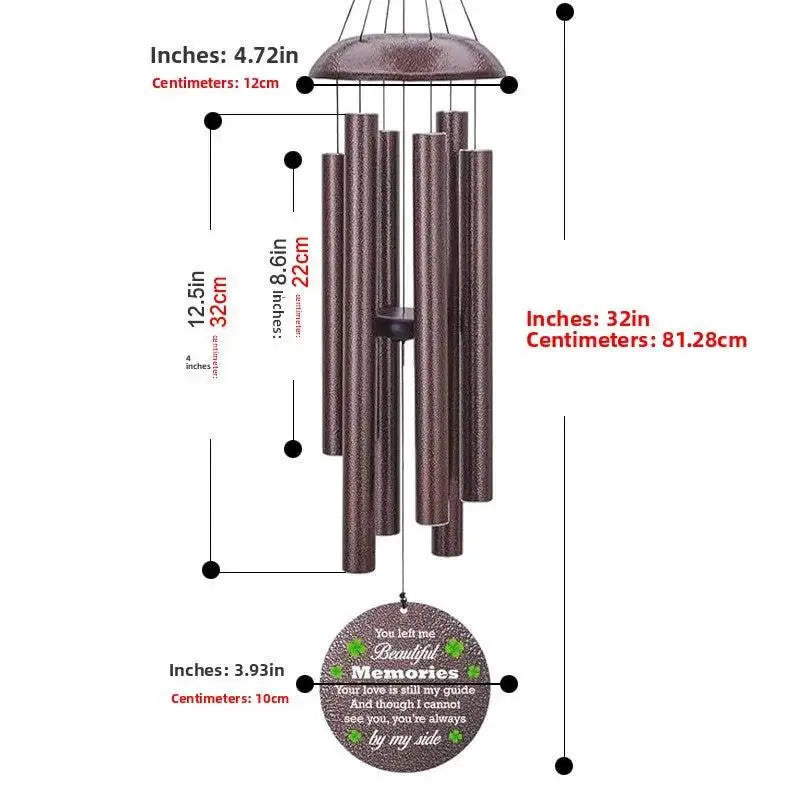 Metal Memorial Wind Chime | 26-50" Outdoor Garden Chimes by TED