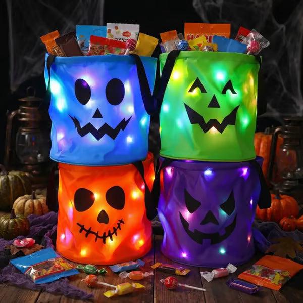 LED Halloween Candy Bucket for Trick or Treating Fun - Cherished Harbor Gifts