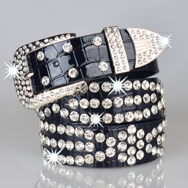 Stylish Rhinestone Leather Belt for Women Fashion Accessory - Cherished Harbor Gifts