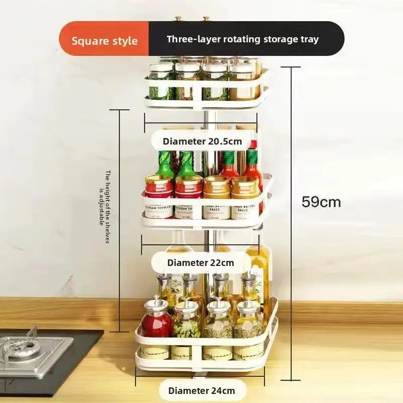 360 Rotating Condiment Rack | 1-3 Tier Kitchen Counter Organizer by TED