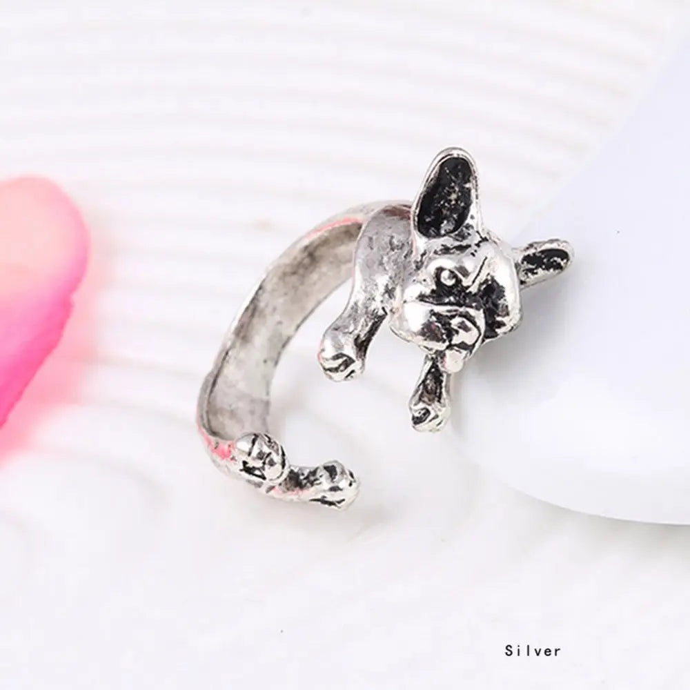 Cute Dog Lover Jewelry Gift - Adjustable Open Ring by EPR