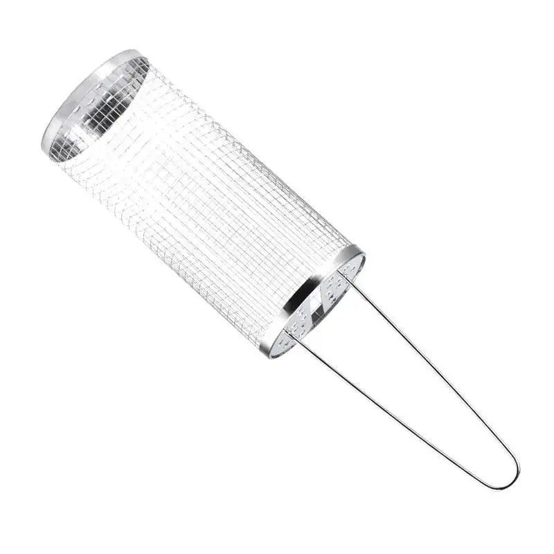 Stainless Steel Rolling BBQ Grill Basket | Portable Rotating Barbecue Cage by TED