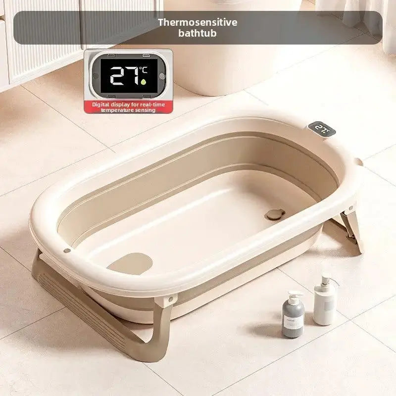 Portable Baby Bathtub with Temperature Display for Infants by TED