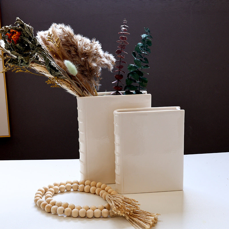 Set of 2 Ceramic Book Vases for Home Décor and Gifts - Cherished Harbor Gifts