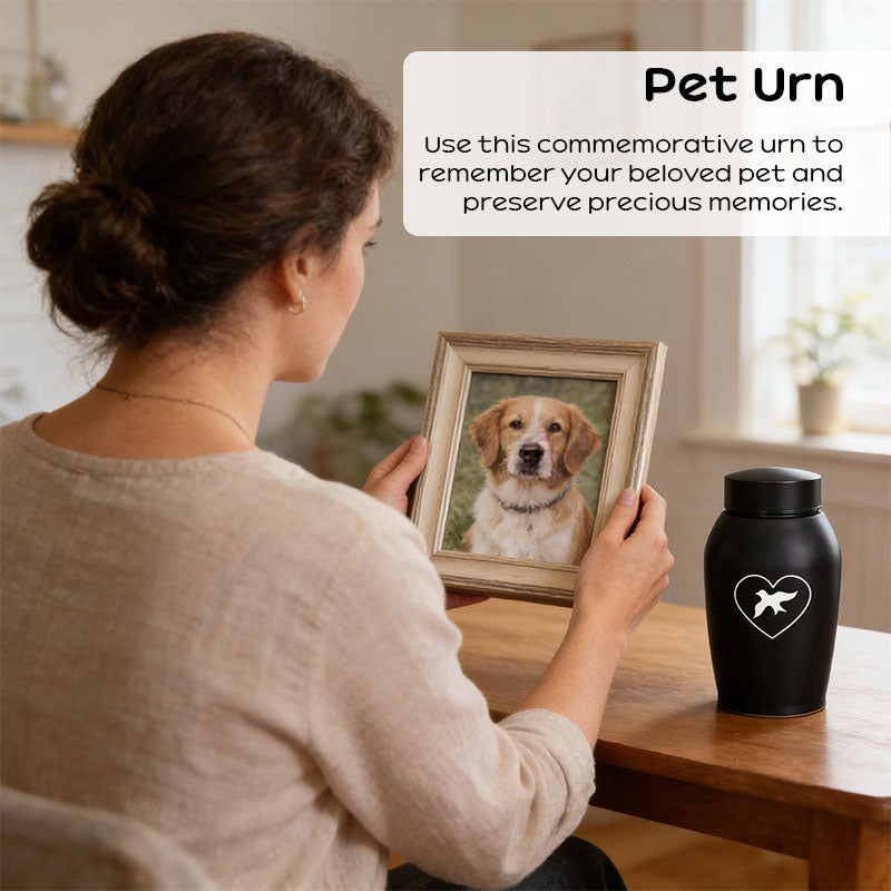 Stainless Steel Pet Urn for Small Pet Ashes - Cherished Harbor Gifts