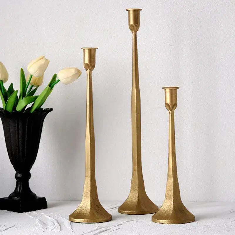 Classic Cast Iron Candlestick Set Home Decor by TED