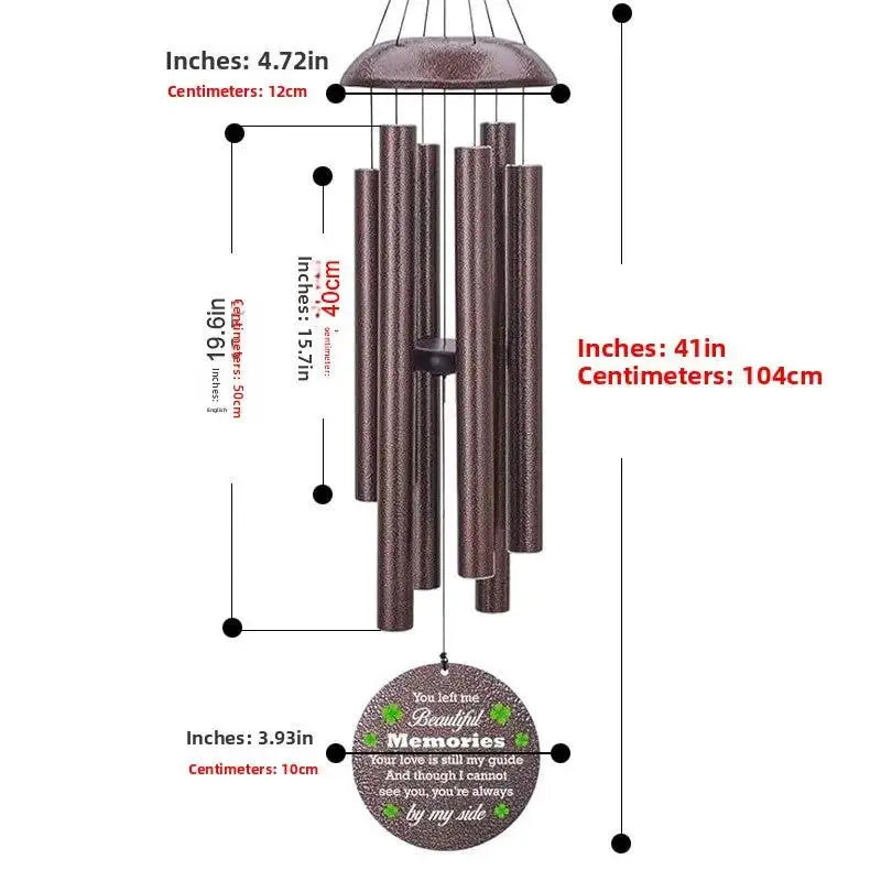 Metal Memorial Wind Chime | 26-50" Outdoor Garden Chimes by TED