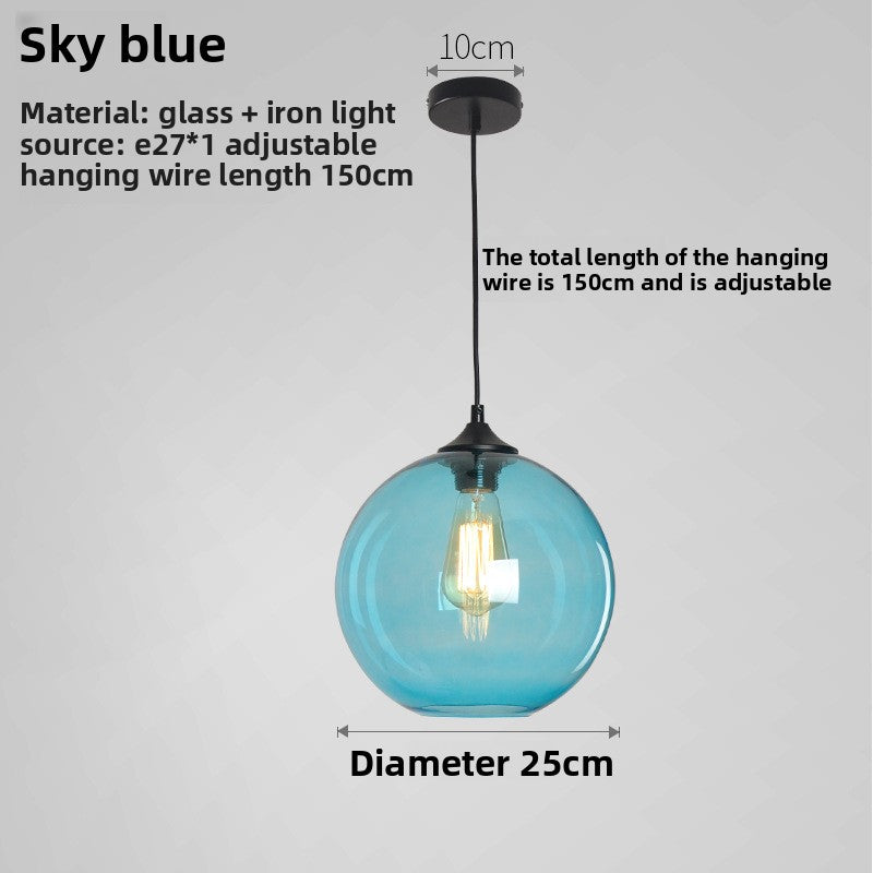 Vintage Pendant Light - Retro Glass Globe Ceiling Lamp - Cherished Harbor Gifts