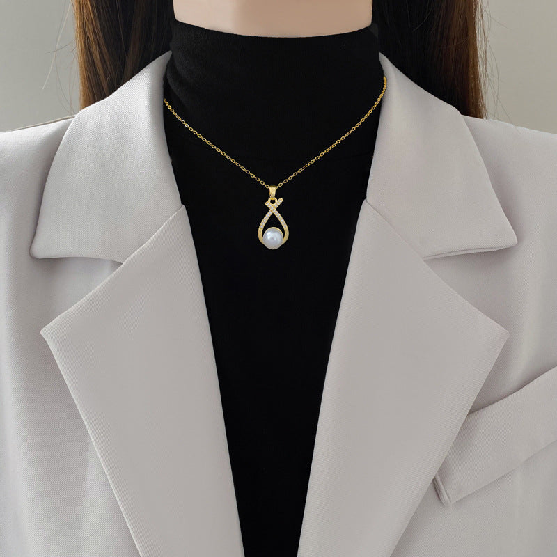 Elegant Pearl Necklace Set with Matching Earrings for Her - Cherished Harbor Gifts