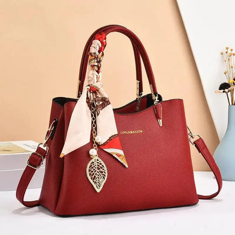 Women's British-Style PU Handbag | Soft Shoulder Bag with Adjustable Strap by TED
