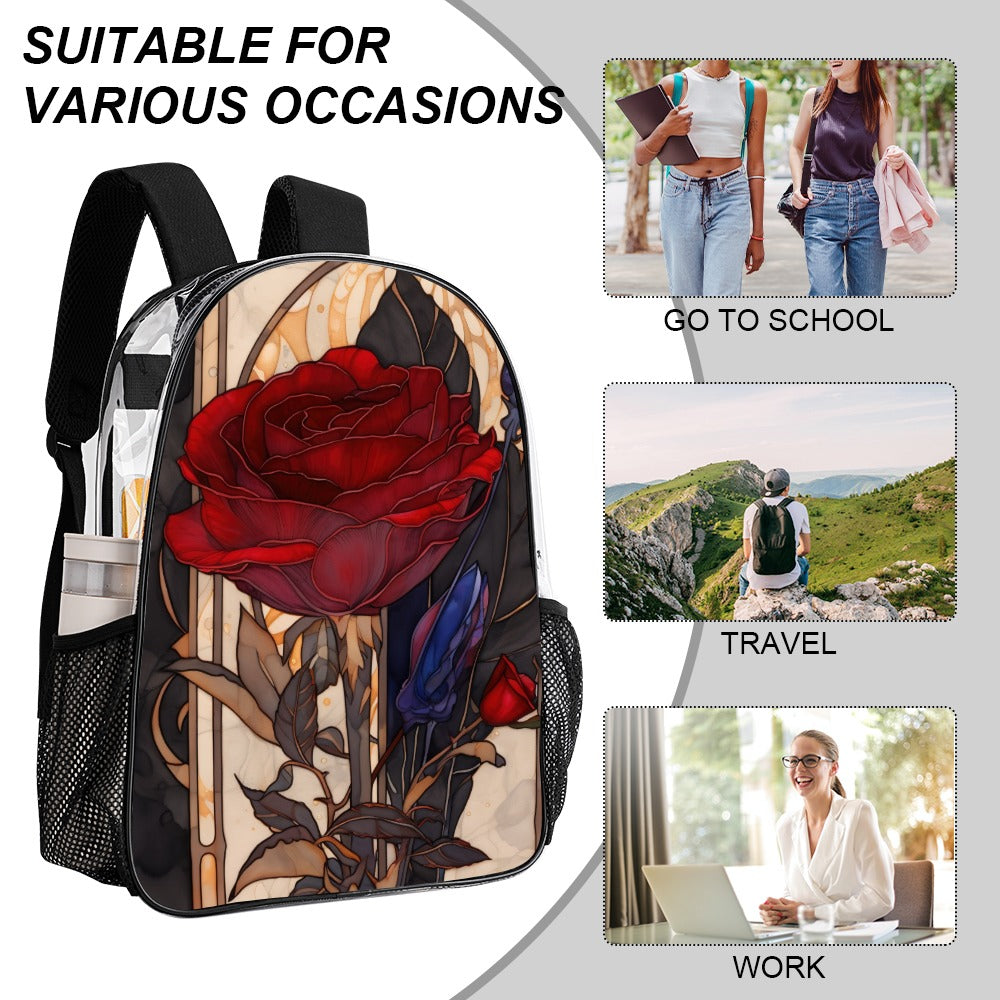 Rose Transparent Travel Tote17-Inch PVC  Bag - Cherished Harbor Gifts