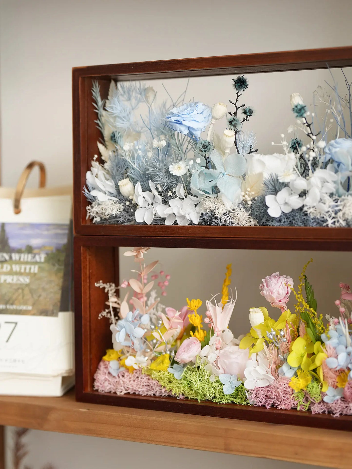 Solid Wood Preserved Flower Photo Frame Gift