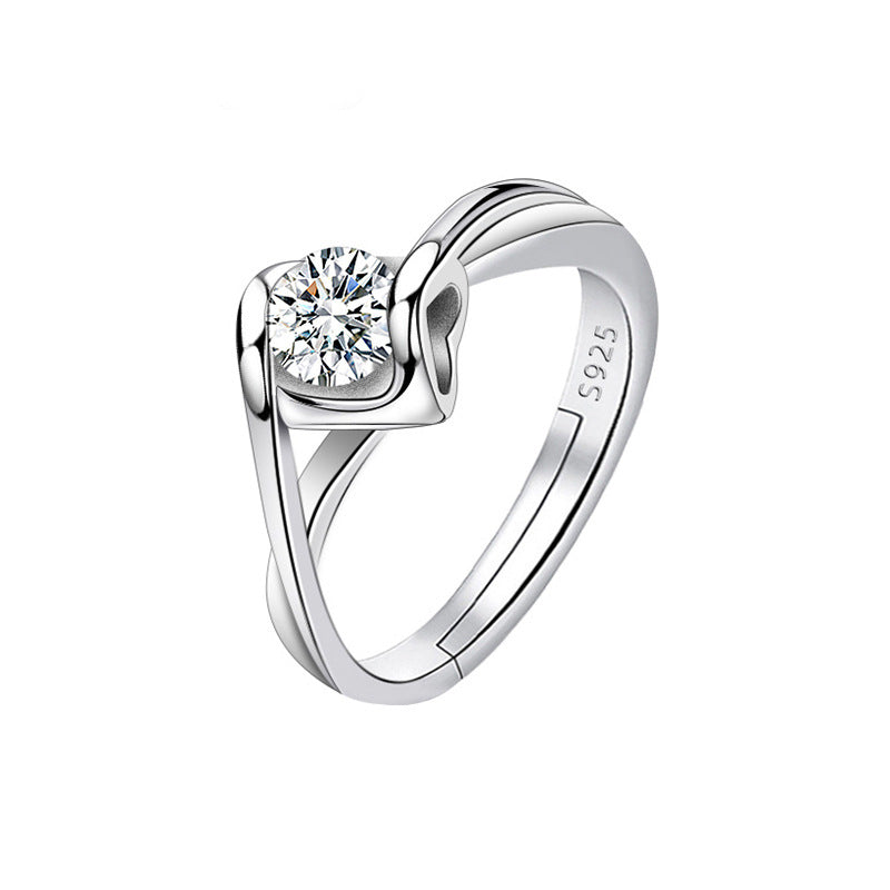Adjustable Engagement Ring - Cubic Zirconia Promise Ring - Cherished Harbor Gifts