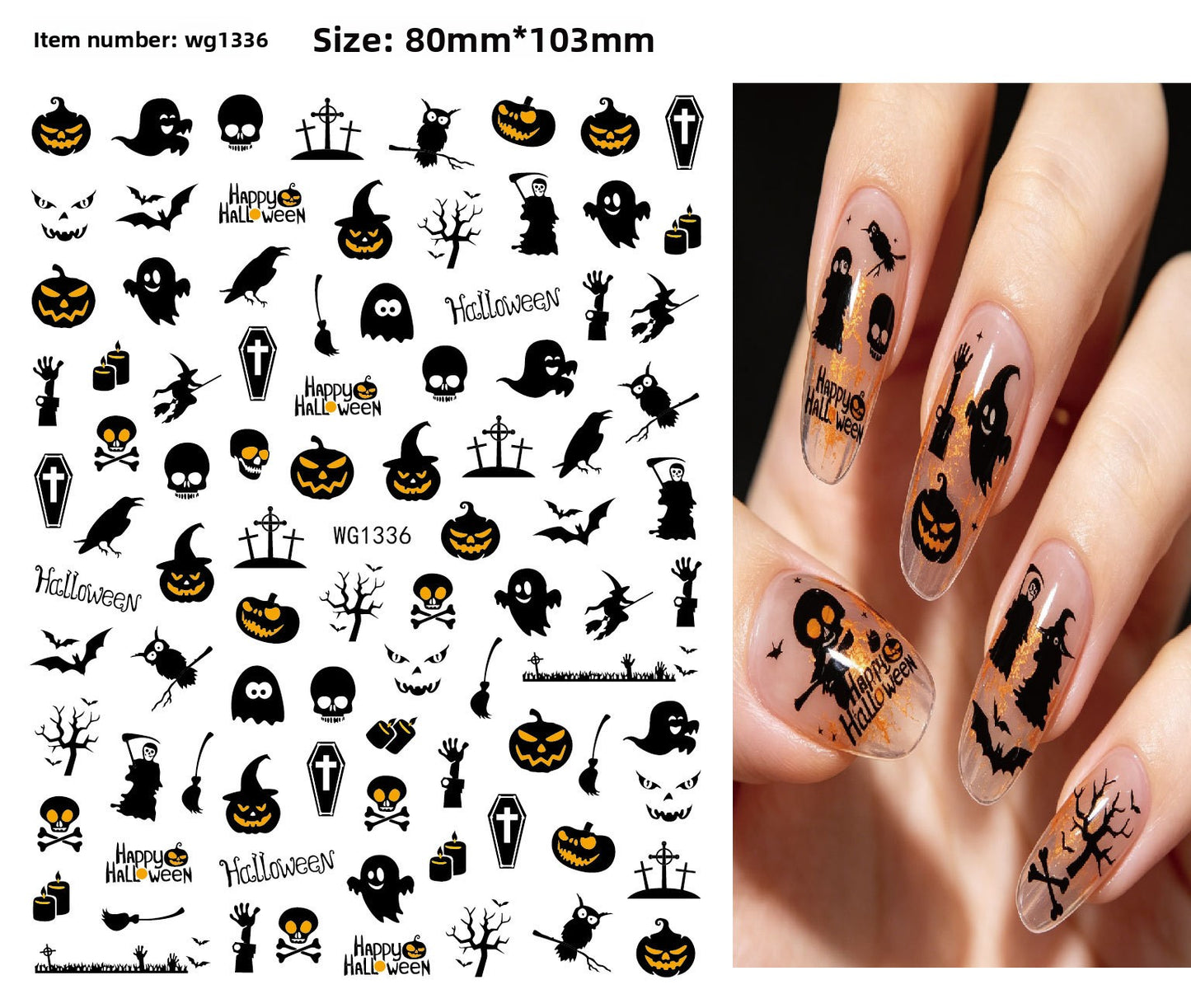 Halloween Nail Art Stickers for Spooky DIY Nail Designs - Cherished Harbor Gifts