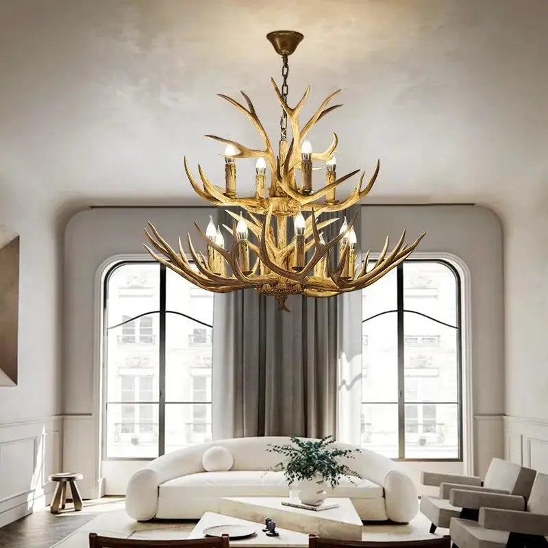 Antler Resin Chandelier Lighting by TED